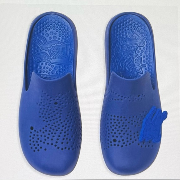 Burberry Shoes - Burberry, new with tags, inbox, stingray, rubber, slides, blue size 6 and 7
